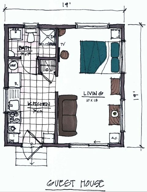 Floor plan of the guest house