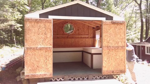 Small shed with an open front
